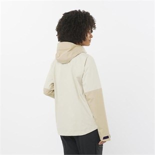 Salomon LC2317300 OUTERPATH 2.5L WP JKT W White Pepper/Rainy Day Kadın Outdoor Ceket