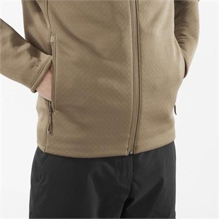 Salomon LC2329100 Sntial Midfleece FZ M Shitake Erkek Outdoor Polar