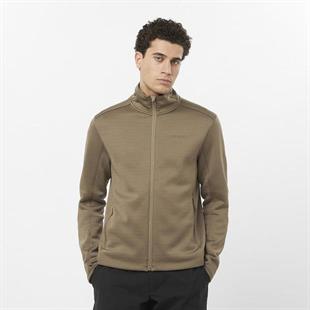 Salomon LC2329100 Sntial Midfleece FZ M Shitake Erkek Outdoor Polar