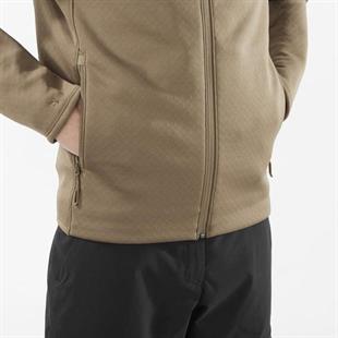 Salomon LC2329100 Sntial Midfleece FZ M Shitake Erkek Outdoor Polar