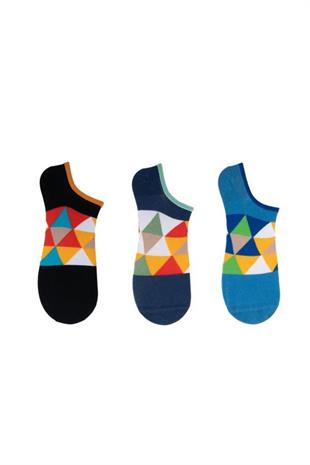 The Socks Company 154P 3 Çift Desenli Erkek Görünmez Çorap