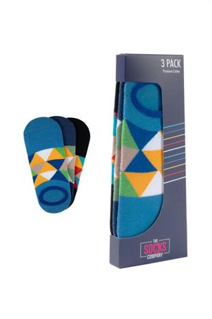 The Socks Company 154P 3 Çift Desenli Erkek Görünmez Çorap