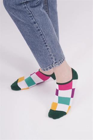 The Socks Company 163P 3 Çift Desenli Kadın Görünmez Çorap