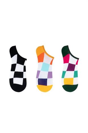 The Socks Company 163P 3 Çift Desenli Kadın Görünmez Çorap