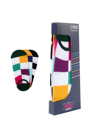 The Socks Company 163P 3 Çift Desenli Kadın Görünmez Çorap