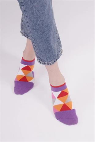 The Socks Company 164P 3 Çift Desenli Kadın Görünmez Çorap