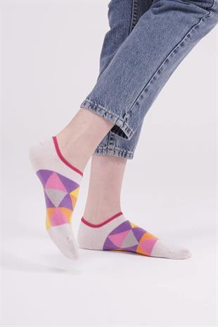 The Socks Company 164P 3 Çift Desenli Kadın Görünmez Çorap