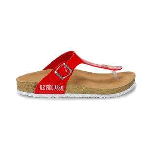 U.S.Polo Bite Kırmızı Rugan 100249724 Parmakarası Bayan Terlik