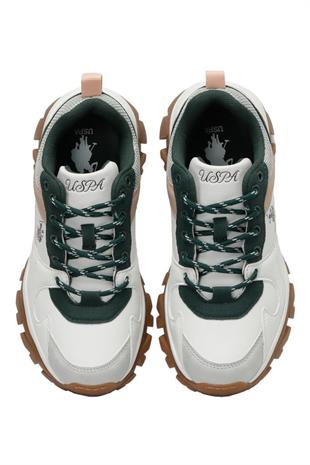 U.S. Polo Assn. 101416511 Tracky 3PR White/Green Kadın Sneaker
