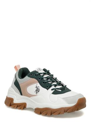 U.S. Polo Assn. 101416511 Tracky 3PR White/Green Kadın Sneaker