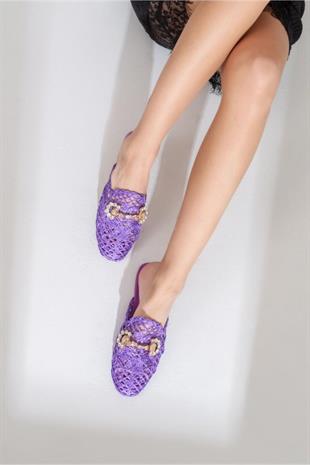 Wella 7668 Mor Taşlı Terlik