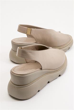 Wella 7672 Bej Kadın Sandalet