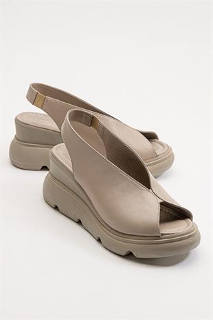 Wella 7672 Bej Kadın Sandalet