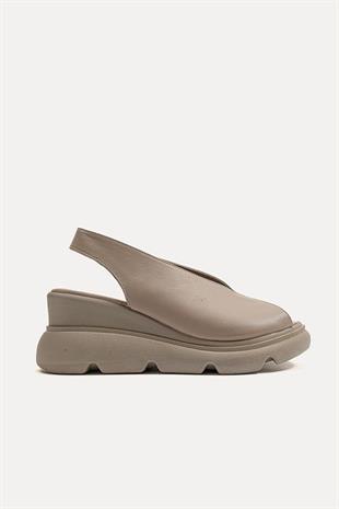 Wella 7672 Bej Kadın Sandalet