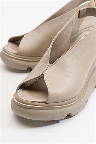 Wella 7672 Bej Kadın Sandalet