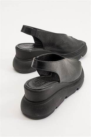 Wella 7672 Siyah Kadın Sandalet