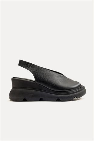 Wella 7672 Siyah Kadın Sandalet