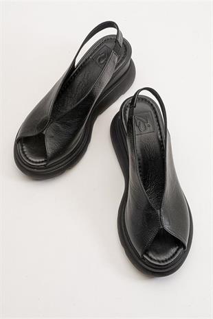 Wella 7672 Siyah Kadın Sandalet