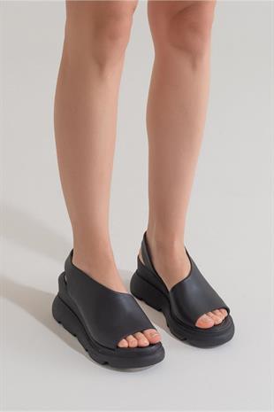 Wella 7712 Siyah Kadın Sandalet