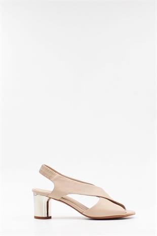 West To West 6557 Bej Kadın Topuklu Ayakkabı