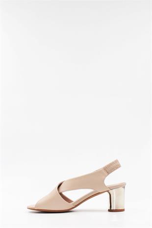 West To West 6557 Bej Kadın Topuklu Ayakkabı