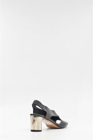 West To West 6557 Siyah Kadın Topuklu Ayakkabı