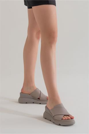 Zeyn Shoes 7673 Gri Kadın Terlik