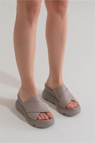 Zeyn Shoes 7673 Gri Kadın Terlik