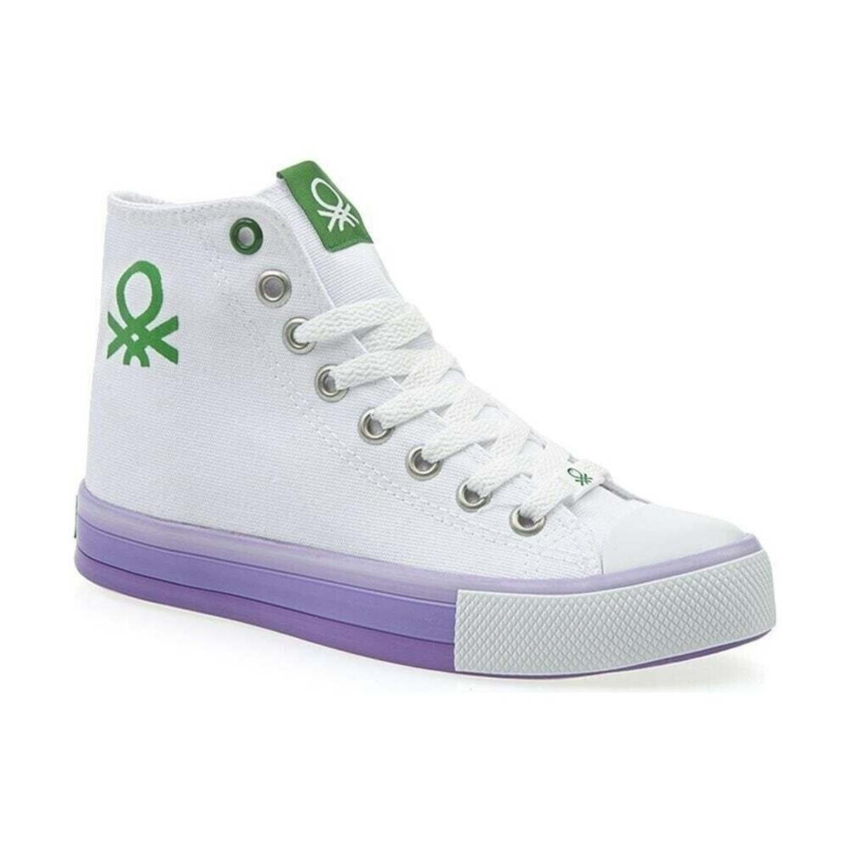 Benetton BN-30189 Beyaz-Lila Bilekli Converse Kadın Spor Ayakkabı