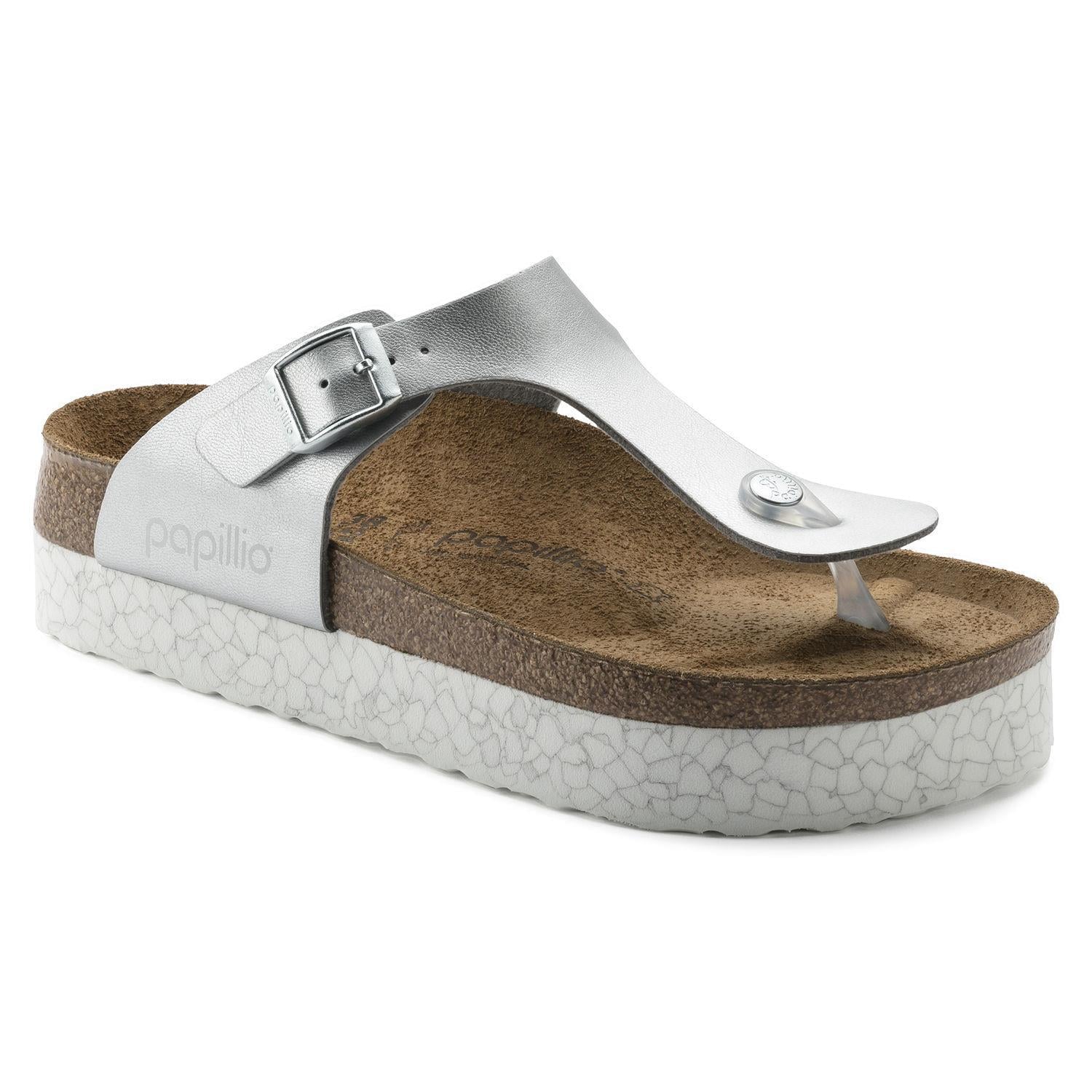 Birkenstock 1009054 Gizeh Pap Monochrome Marble Silver Kadın Terlik