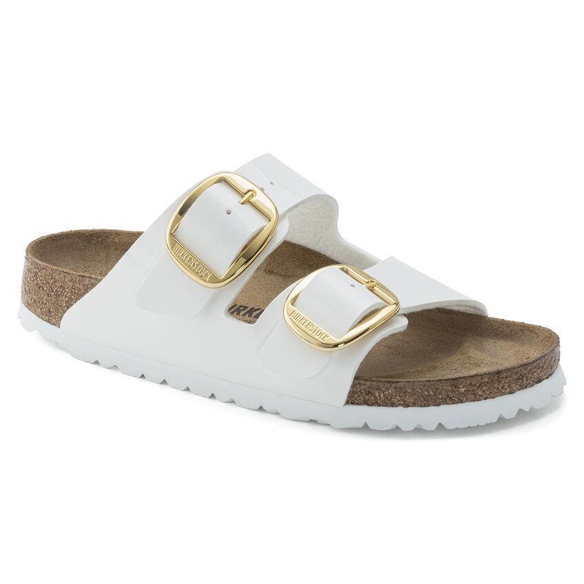 Birkenstock 1019818 Arizona Big Buckle BF Patent White Kadın Terlik