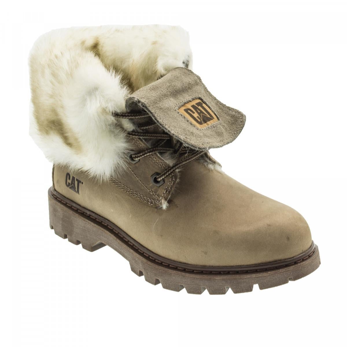 Caterpillar Utah Fur Beıge Crazy Deri Kadın Bot