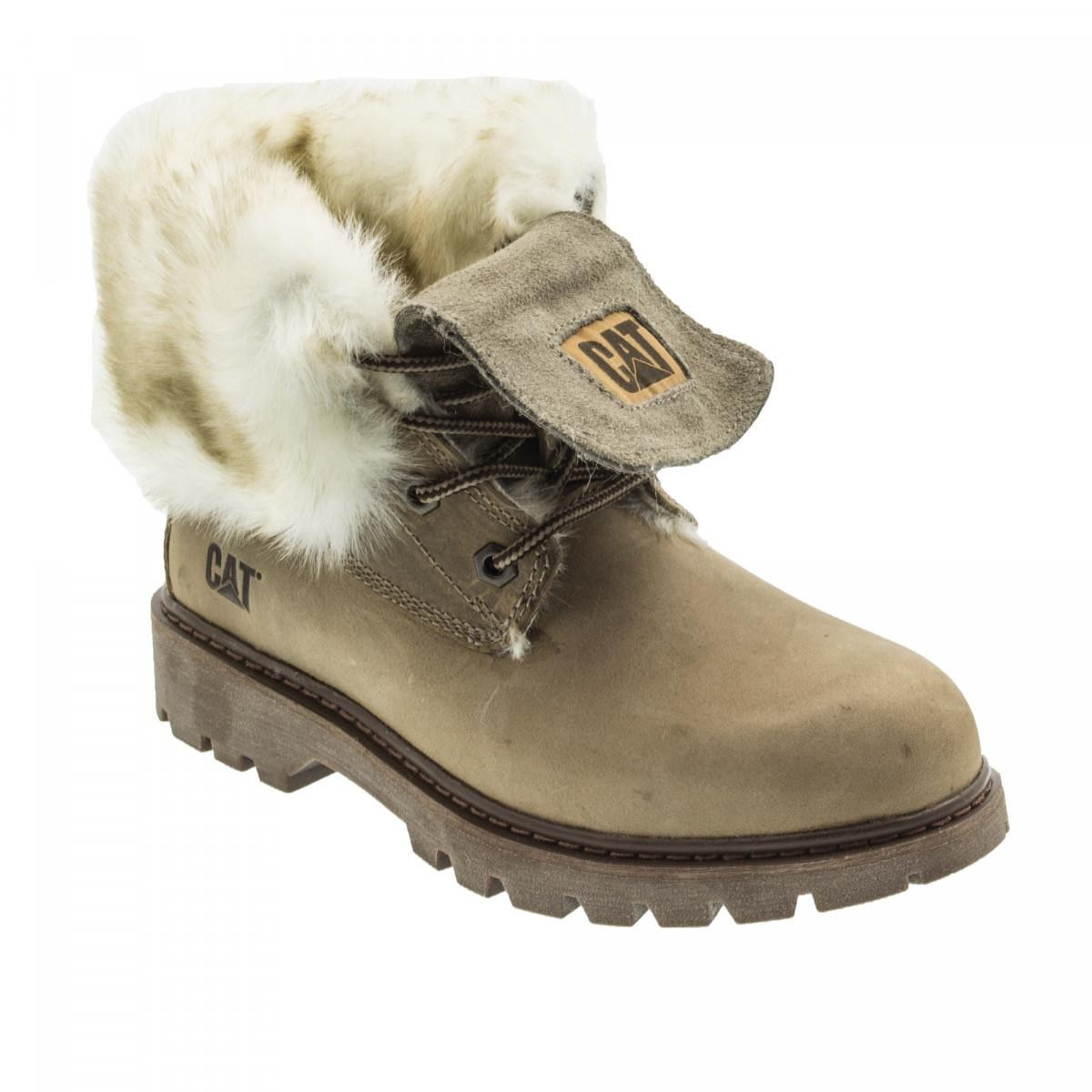 Caterpillar Utah Fur Beıge Crazy Deri Kadın Bot