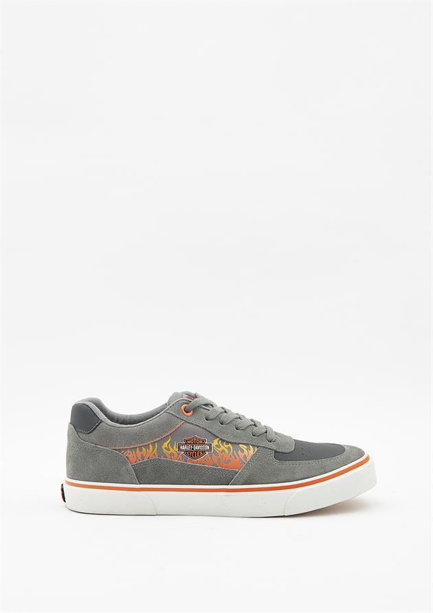 Harley Davidson 023M100350 Providence Grey Deri Erkek Sneaker