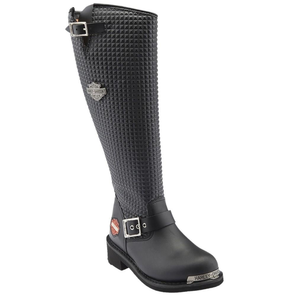 Harley Davidson 025G100329 Zoe Hi Black Yağlı Deri Kadın Çizme