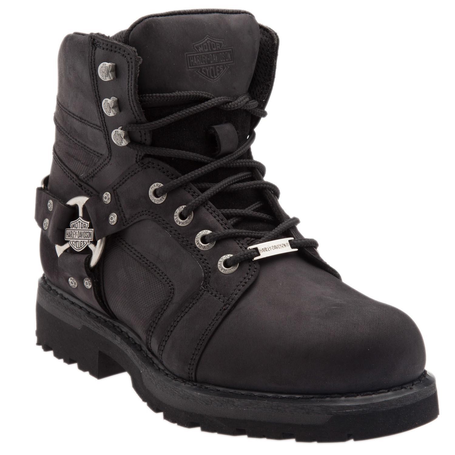 Harley Davidson Edgemor Black Deri Nubuk Erkek Bot