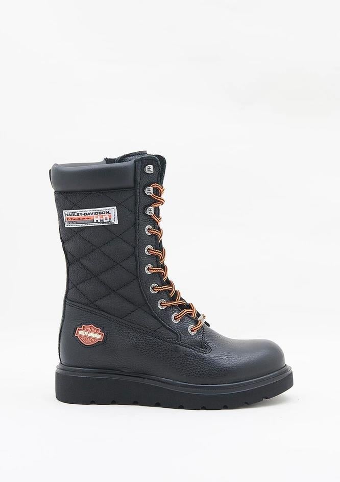 Harley Davidson Katy Black Baskılı Deri Kadın Bot