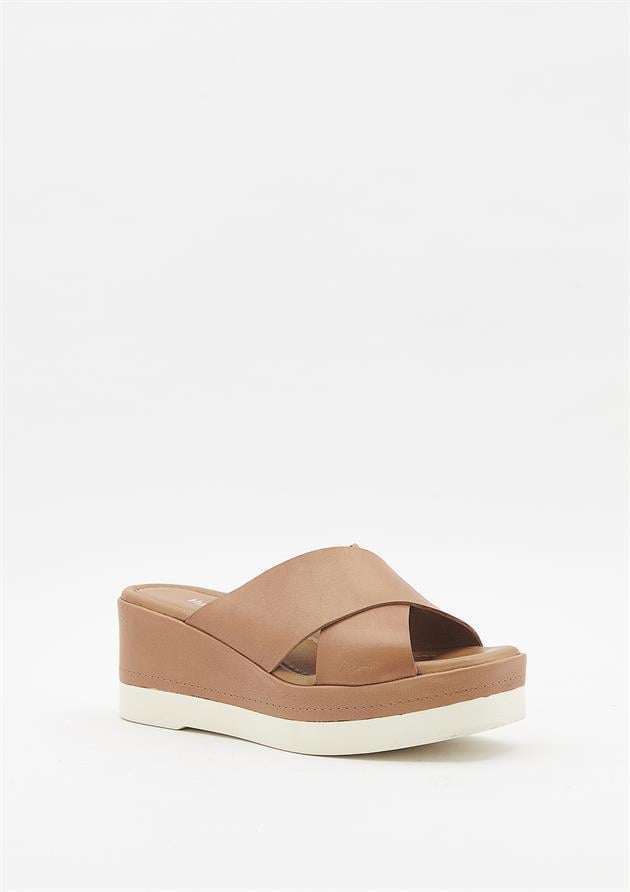 Hush Puppies Dayton 031Z101896 Taba Deri Kadın Terlik
