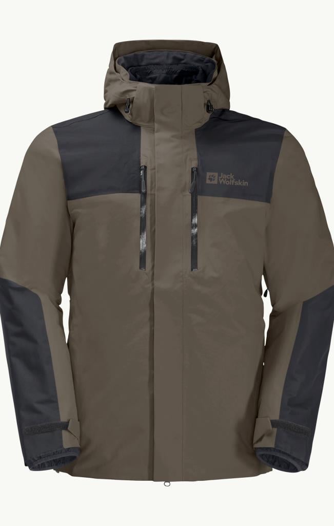 Jack Wolfskin 1115261_5719 Jasper 3IN1 JKT M Cold Coffee Erkek Outdoor Ceket