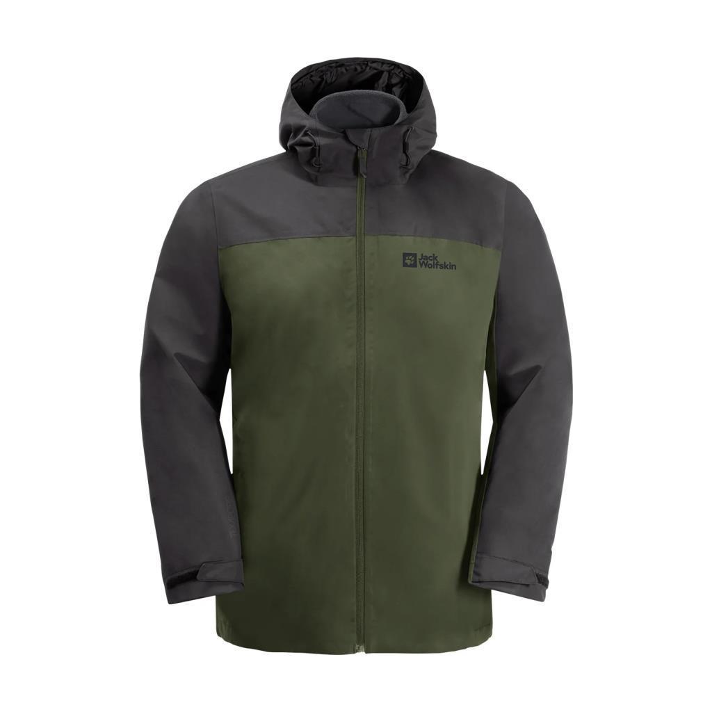 Jack Wolfskin 1115311-4129 Taubenberg 3 In 1 JKT M Greenwood Erkek Outdoor Ceket