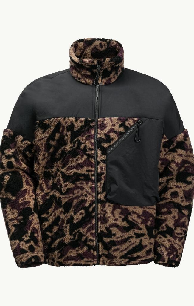 Jack Wolfskin 1711231_8889 Maarweg Print Jacket Chestnut Allover Erkek Outdoor Ceket