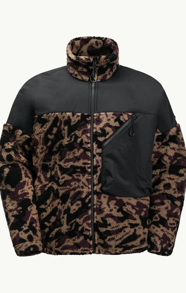Jack Wolfskin 1711231_8889 Maarweg Print Jacket Chestnut Allover Erkek Outdoor Ceket