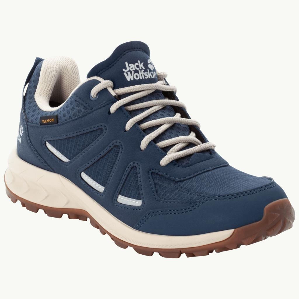 Jack Wolfskin 4051341 Woodland 2 Texapore Low W Dark Blue/Beige Kadın Outdoor Ayakkabı