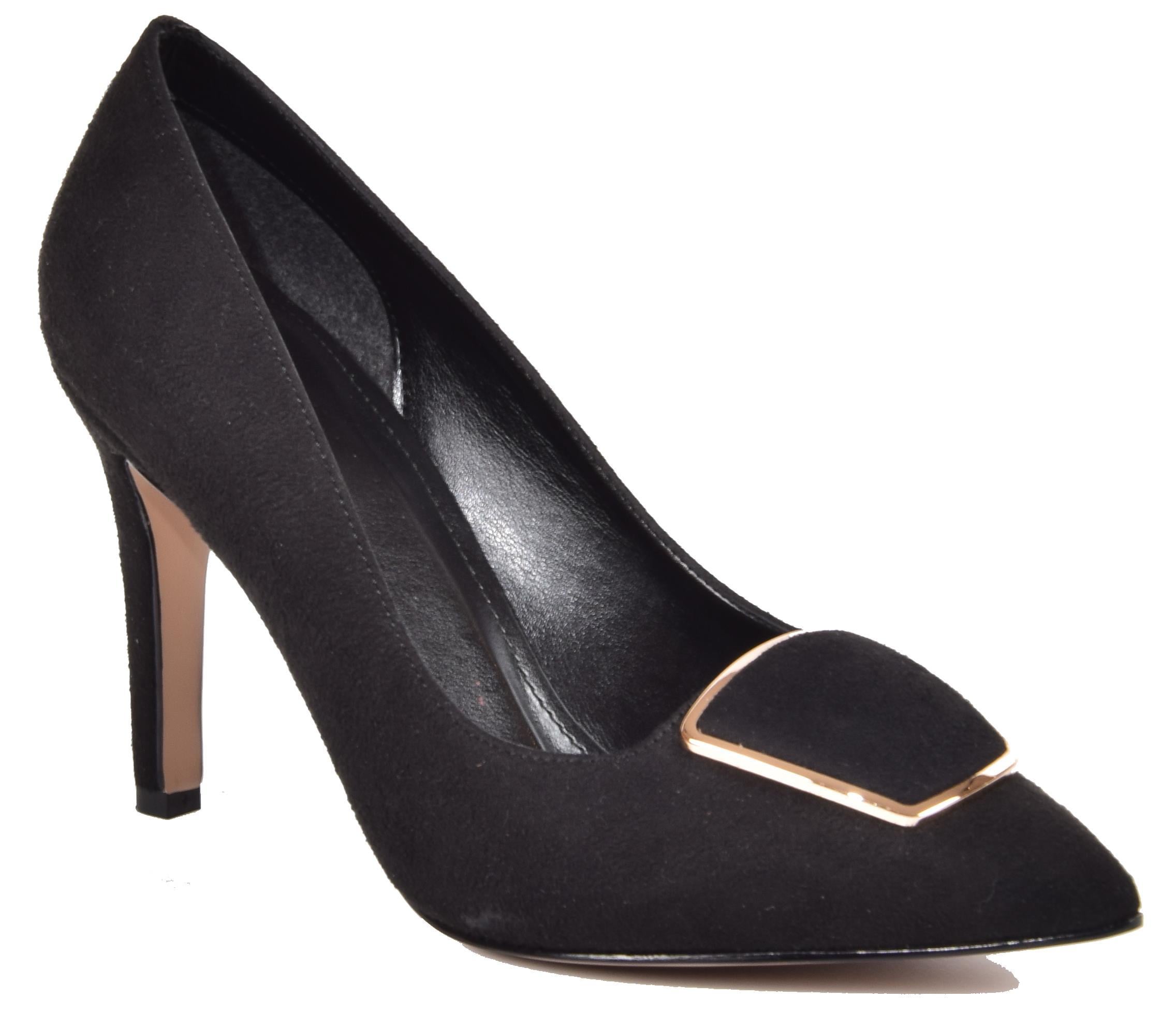 Kuum K3707 Siyah Süet Stiletto Kadın Ayakkabı