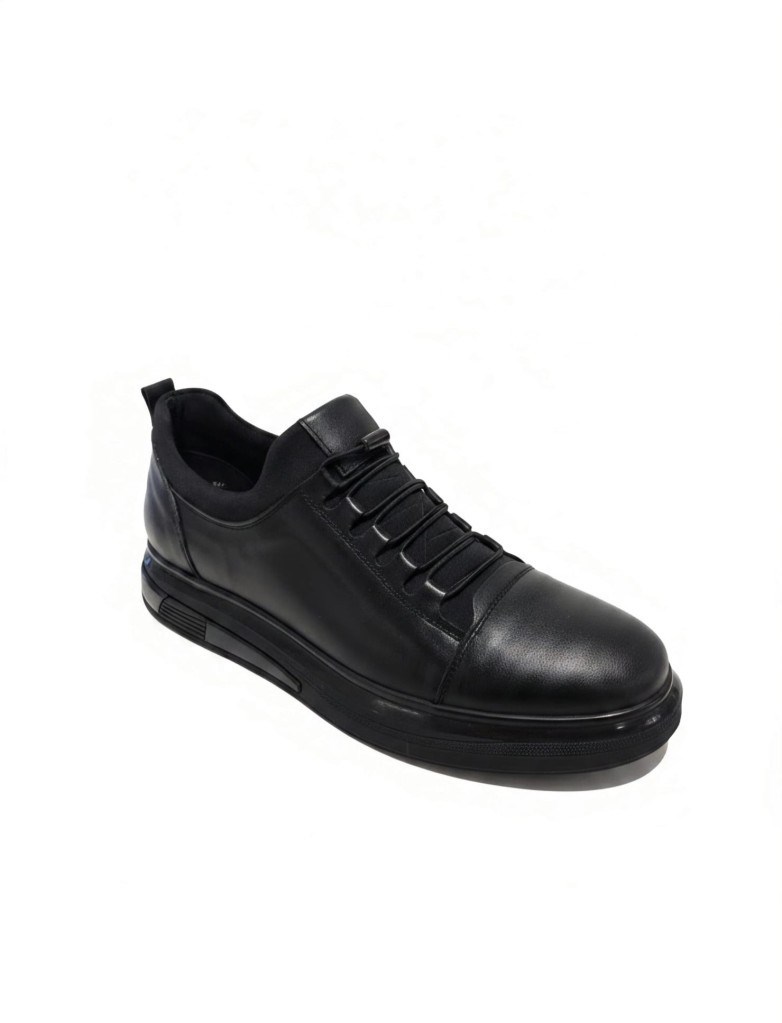 Mr Quinn 1640 Deri Siyah Erkek Sneaker