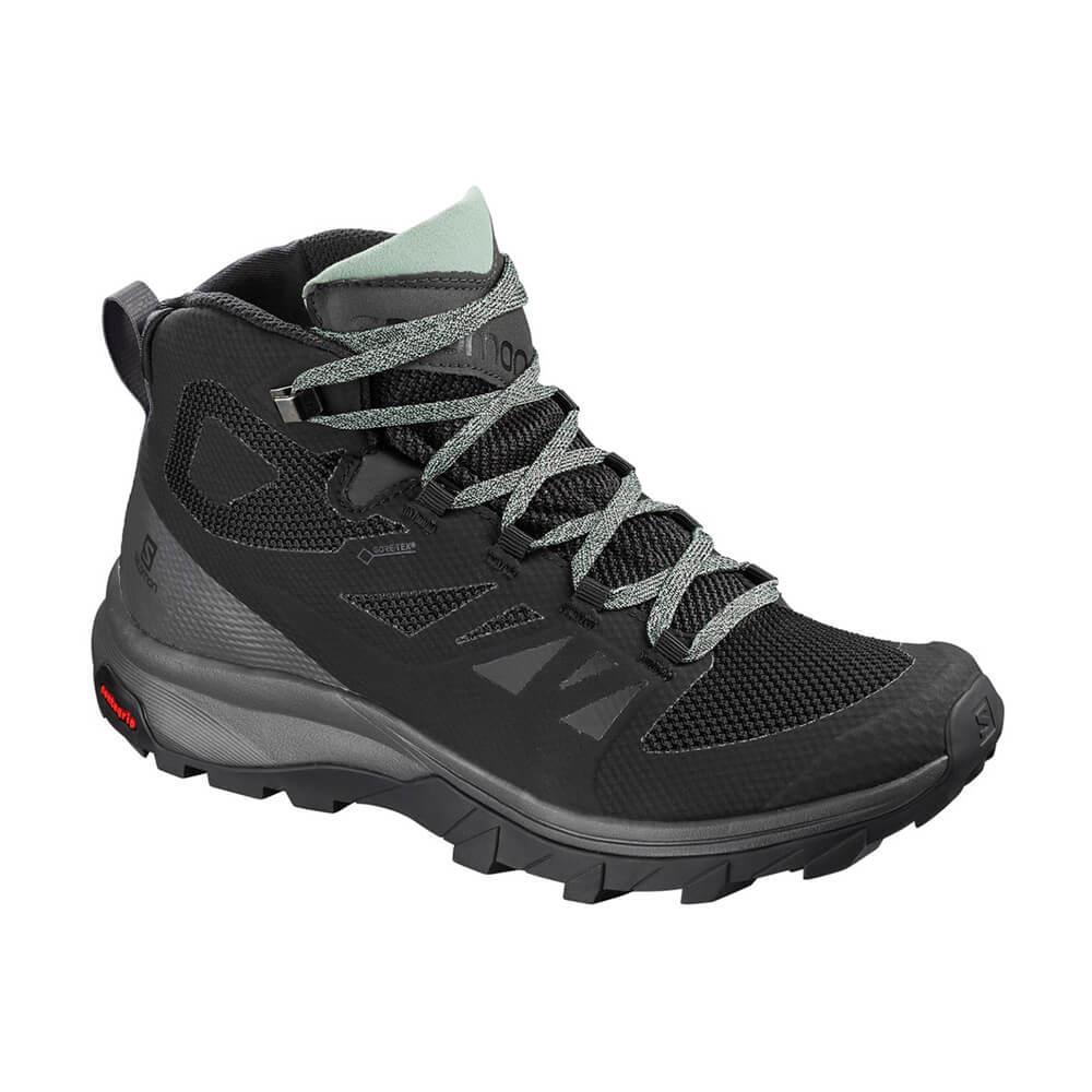 Salomon 404844 Outline Mid GTX W Black/Magnet/Green Milieau Kadın Outdoor Bot