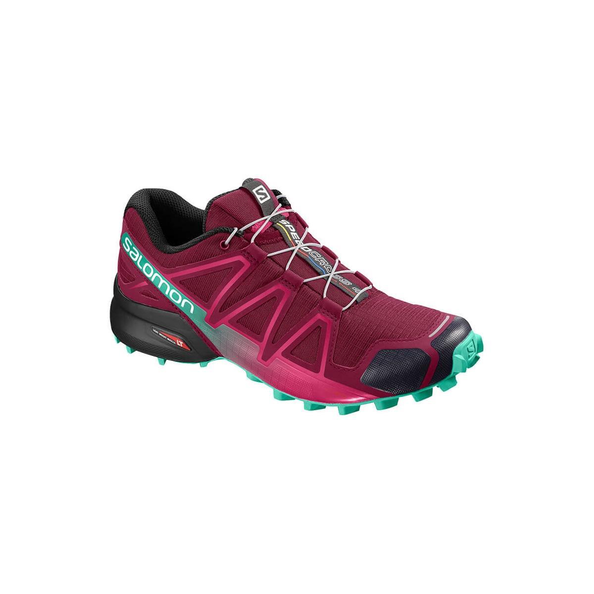 Salomon 407381 Speedcross 4 Beet Red/Electric Green Black Kadın Outdoor Ayakkabı
