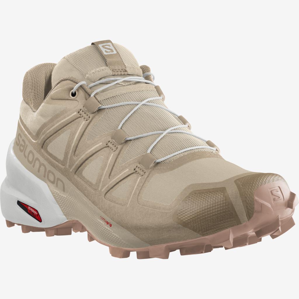 Salomon 413092 Speedcross 5 W Bleached Sand/White/Sirocco Kadın Outdoor Ayakkabı