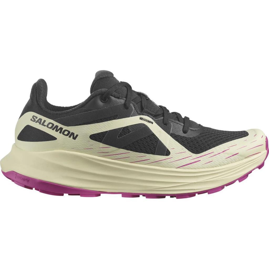 Salomon 474509 Ultra Flow W Black/Transparent Yellow/Rose Violet Kadın Outdoor Ayakkabı