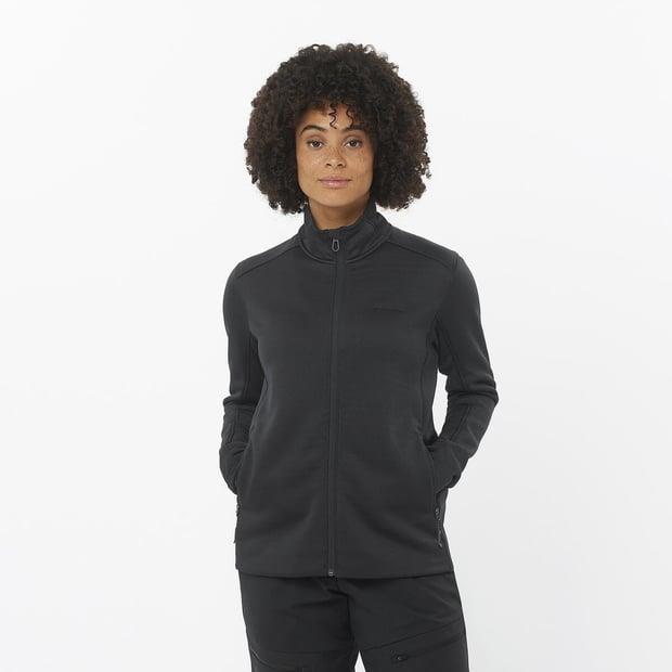 Salomon LC2294000 Sntial Midfleece FZ W Deep Black Kadın Outdoor Polar